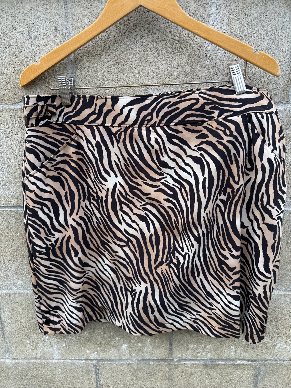 Chico's Zebra-Print Skort in Black and Tan
